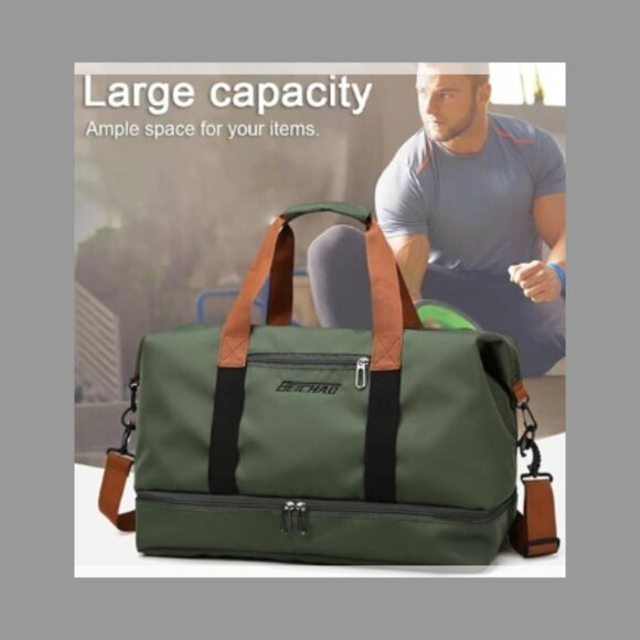 NEW! Duffle Bag Travel Handbag Gym Bag Weekender Carry On Overnight Bags - Picture 3 of 10